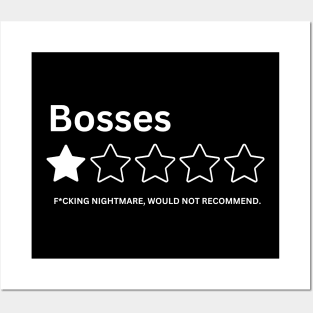 I Hate My Job Anti work Funny Office Humor Boss One Star Review Rating Posters and Art